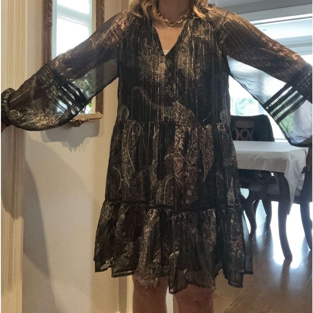 River island black and gold summer dress in size 10 - Picture 14 of 14